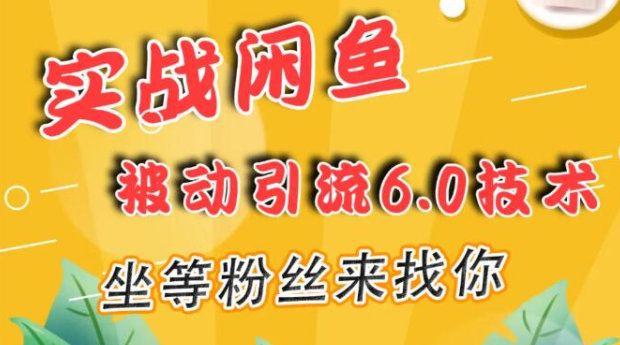 闲鱼引流技巧实战课程|坐等粉丝来找你(价值1280元)(图1)